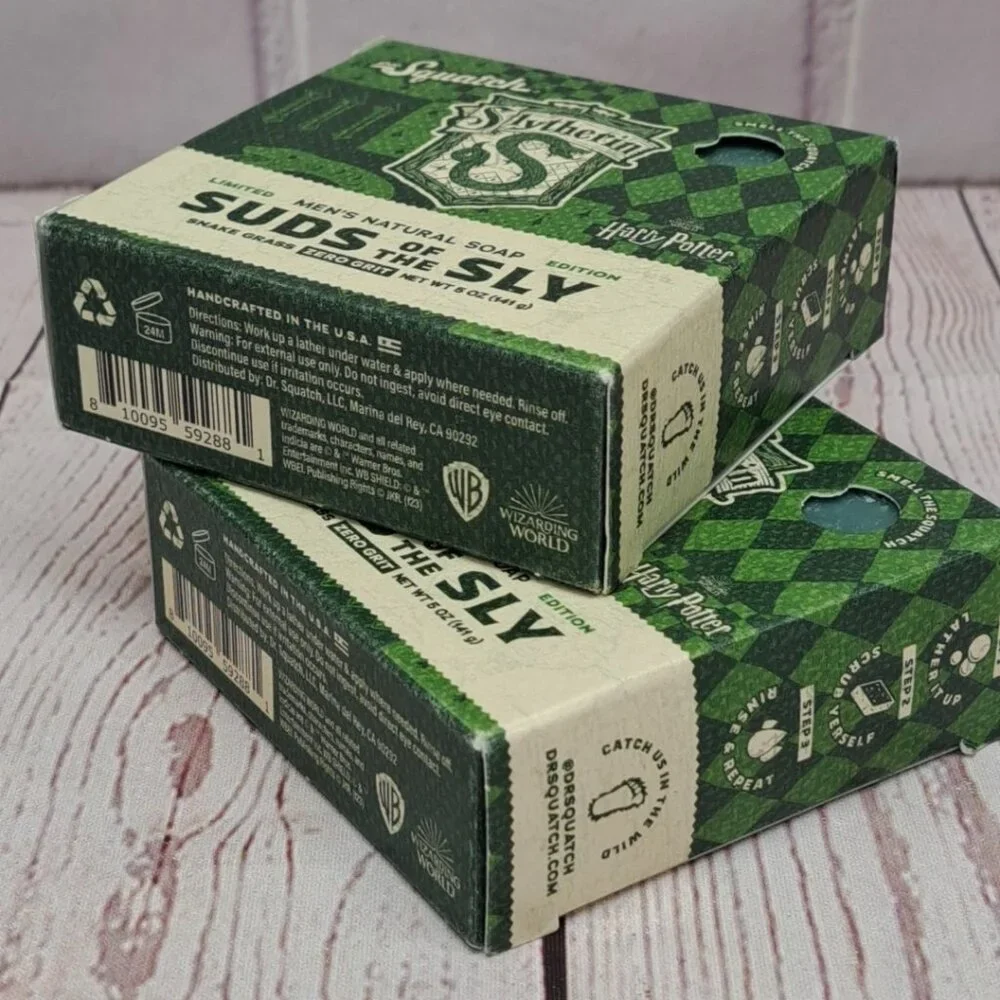 Dr Squatch Harry Potter Slytherin Suds of the Sly Soap, Lot of 2‎ Limited Ed NIB